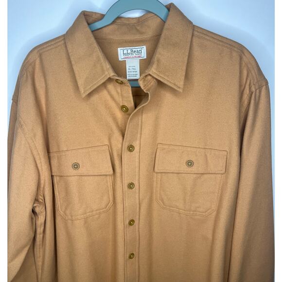 L.L. Bean men’s chamois cloth button down shirt camel color 100% Cotton XL-Tall - Picture 4 of 4